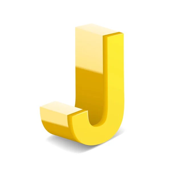 3d letra amarilla J — Vector de stock