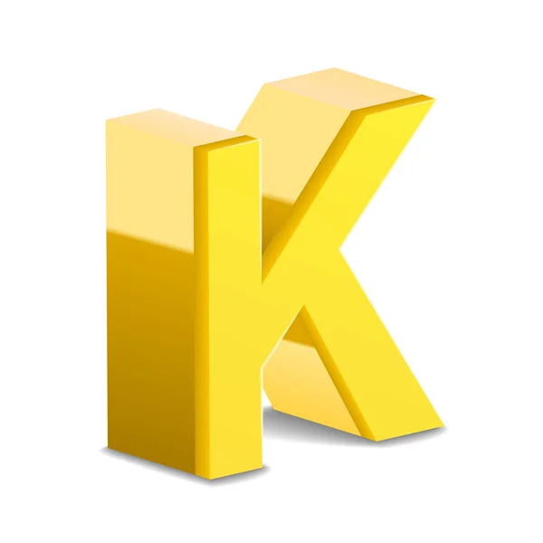 3D-gele letter K — Stockvector