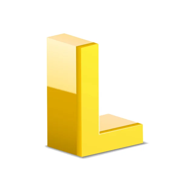 3D sarı harf L — Stok Vektör