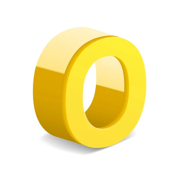 3D κίτρινο γράμμα O — Διανυσματικό Αρχείο
