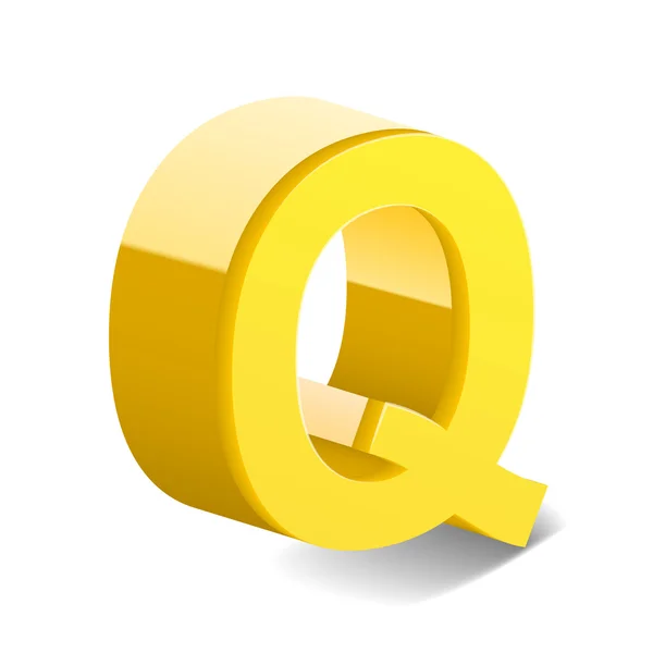 3D-gele letter Q — Stockvector