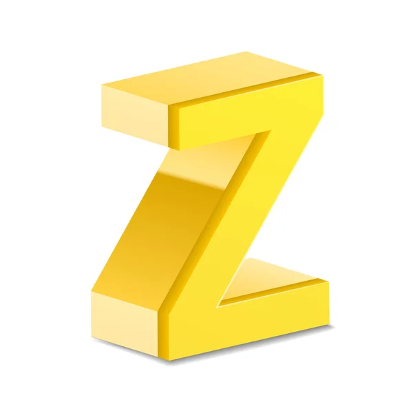 3D-s sárga levelet Z — Stock Vector
