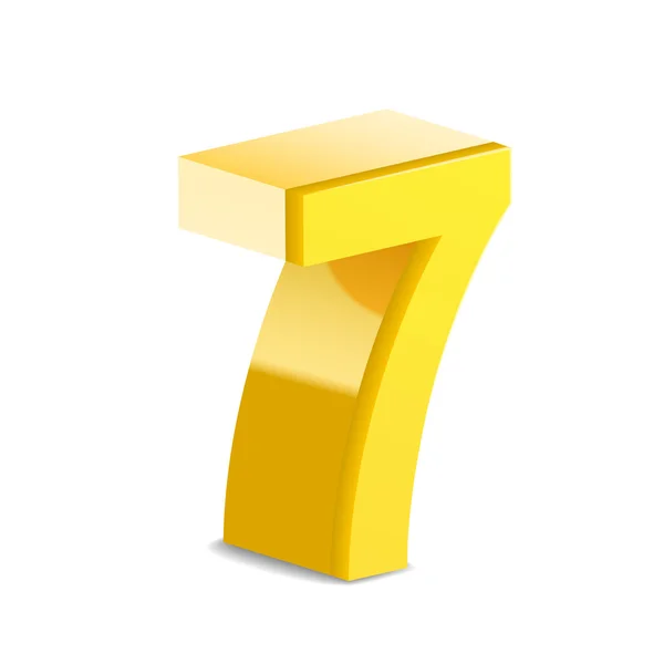 3d jaune brillant numéro 7 — Image vectorielle