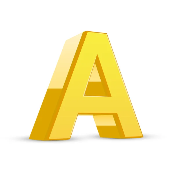 3d yellow letter A — Stock Vector