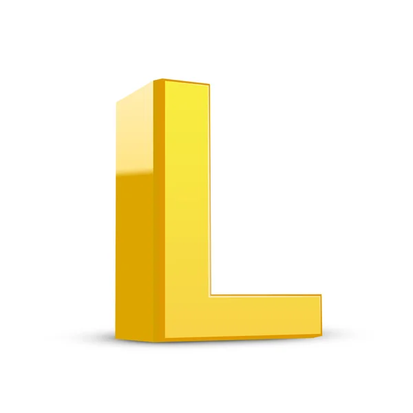 3d lettre jaune L — Image vectorielle