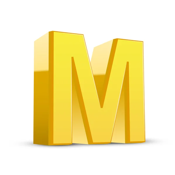 3d yellow letter M — Stock Vector