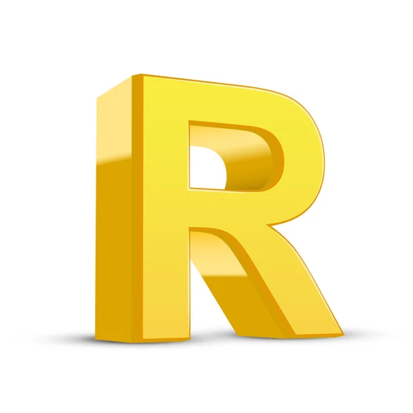 3d yellow letter R — Stock Vector