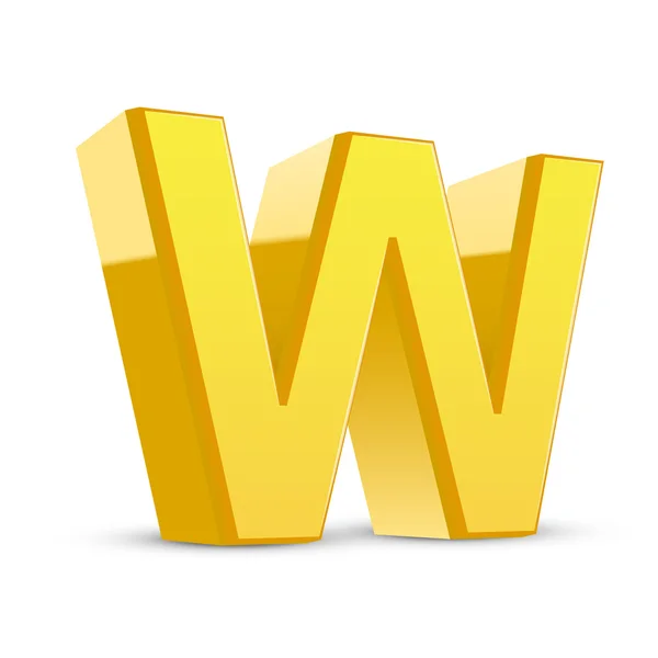 3d lettre jaune W — Image vectorielle