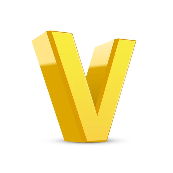 3d yellow letter V — Stock Vector