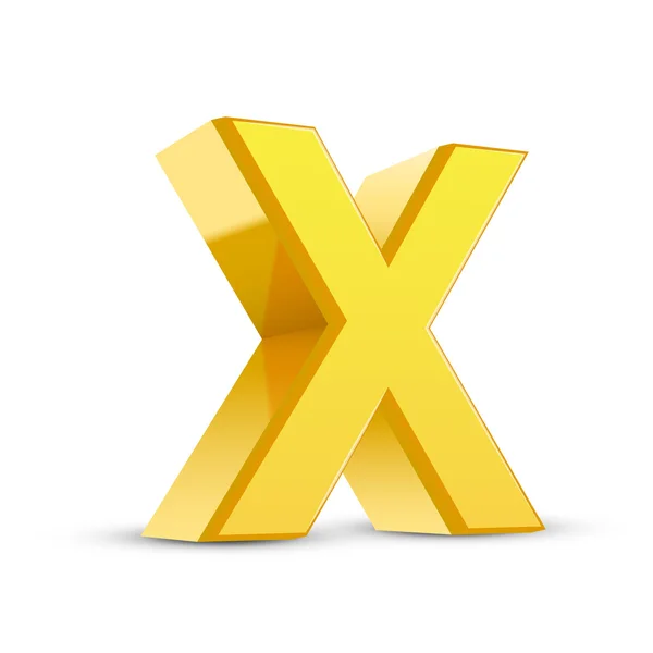 3D gul bokstaven X — Stock vektor