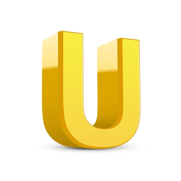 3d yellow letter U — Stock Vector