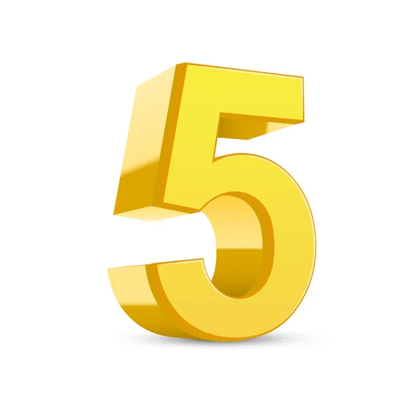 3d jaune brillant numéro 5 — Image vectorielle