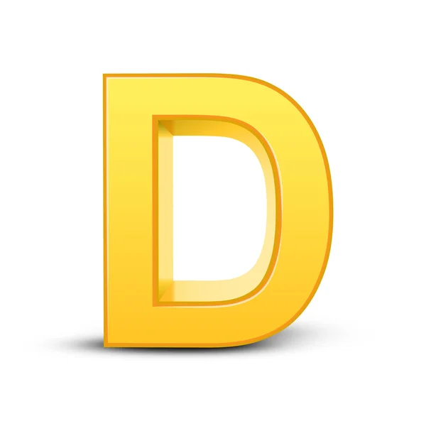 3d yellow letter D — Stock Vector