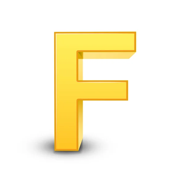 3D gul bokstaven F — Stock vektor