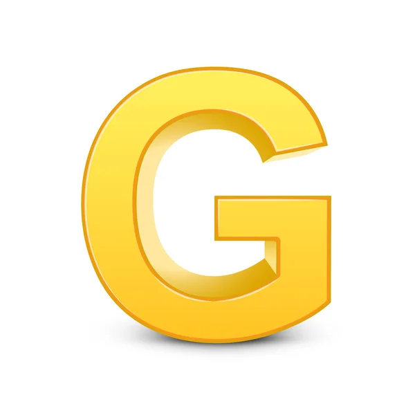 3D gul bokstaven G — Stock vektor