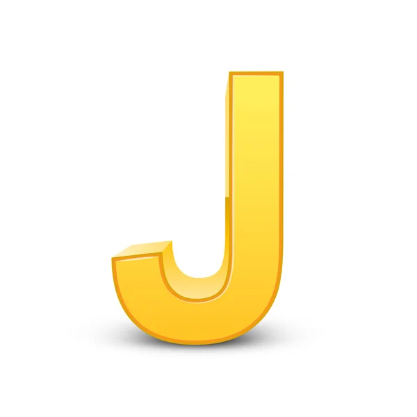 3D-gele letter J — Stockvector