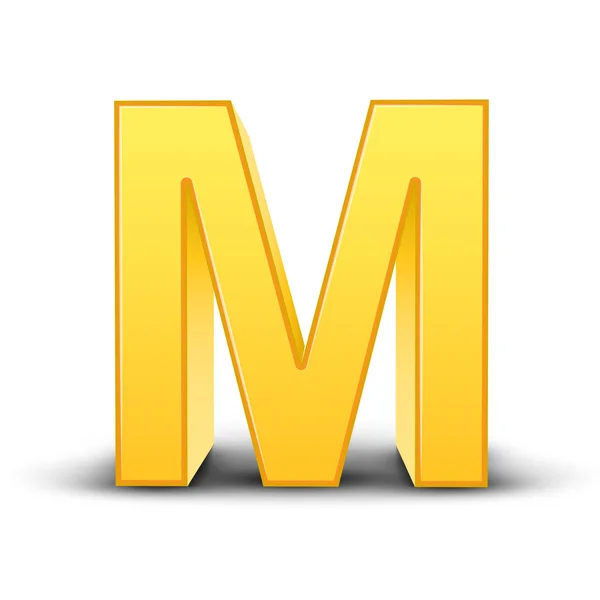 3D gul bokstaven M — Stock vektor