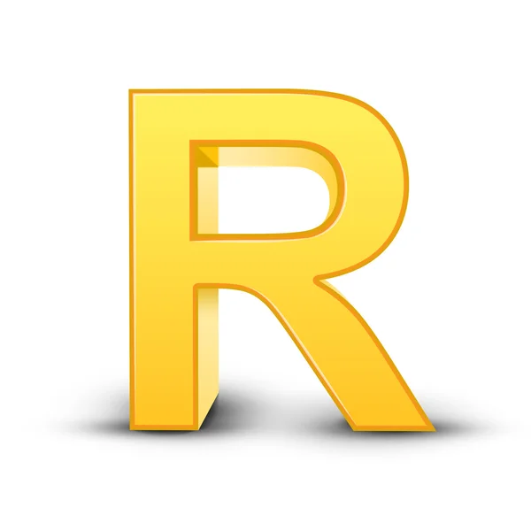 3d yellow letter R — Stock Vector