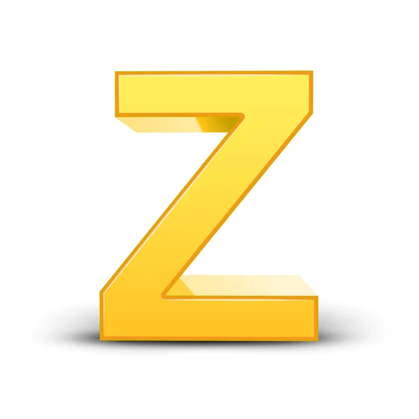 3d жовта літера Z — стоковий вектор