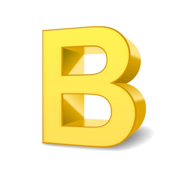 3d lettera gialla B — Vettoriale Stock