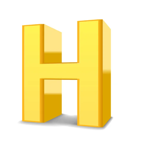 3D-gele letter H — Stockvector