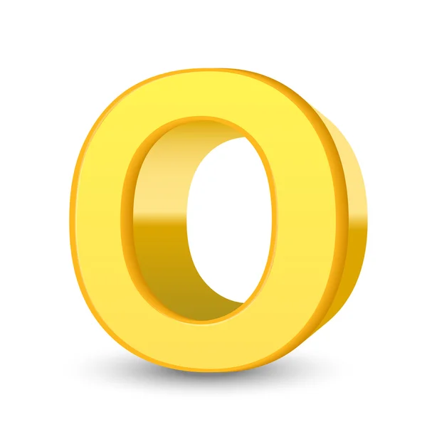 3D-gele letter O — Stockvector