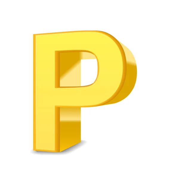 3d жовта літера P — стоковий вектор