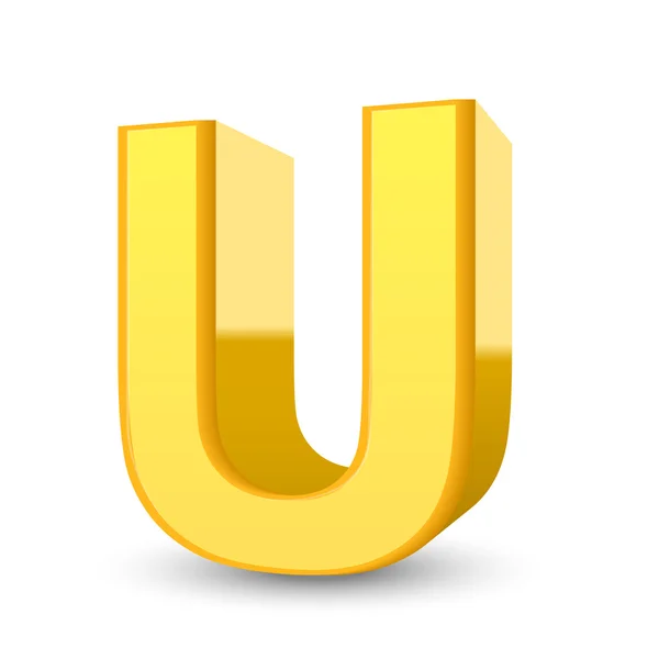 3D gul bokstaven U — Stock vektor