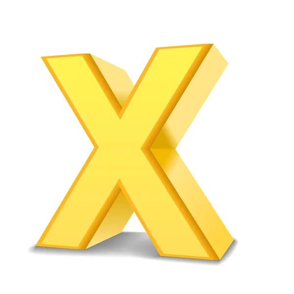 3D sarı harf X — Stok Vektör