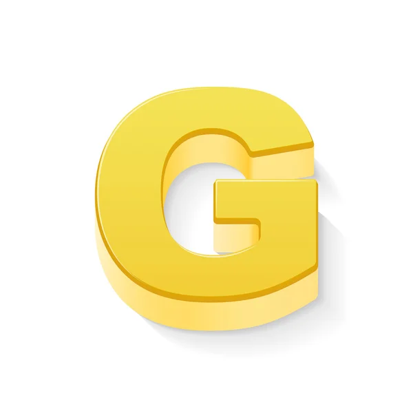 3d yellow letter G — Stock Vector