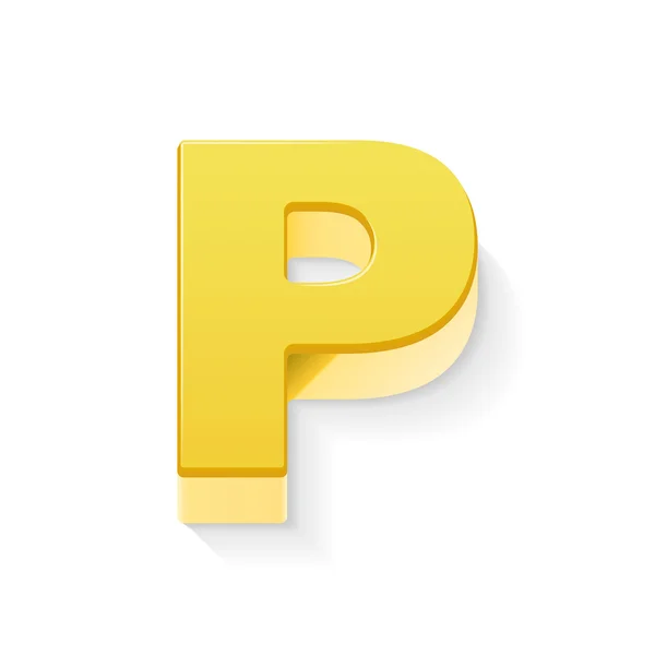 3D sarı harf P — Stok Vektör