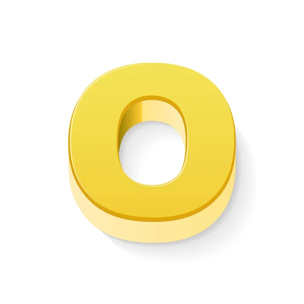 3D κίτρινο γράμμα O — Διανυσματικό Αρχείο