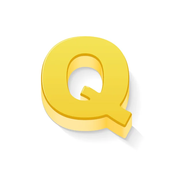 3d lettre jaune Q — Image vectorielle