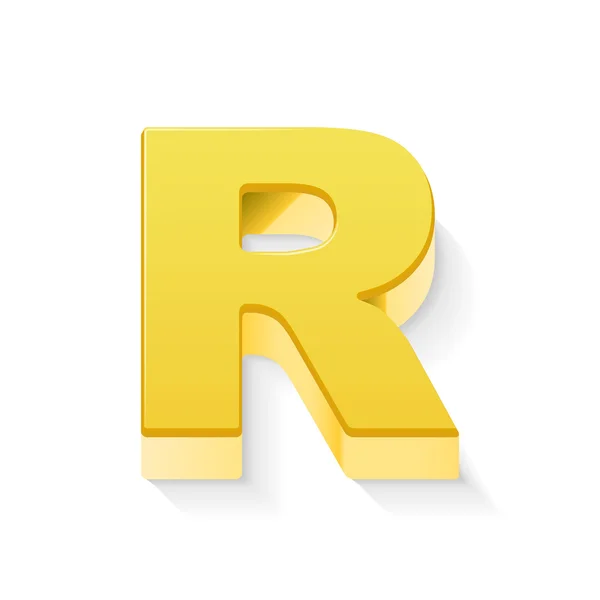 3D-gele letter R — Stockvector