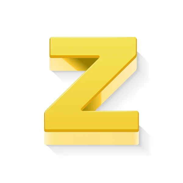 3d huruf kuning Z - Stok Vektor