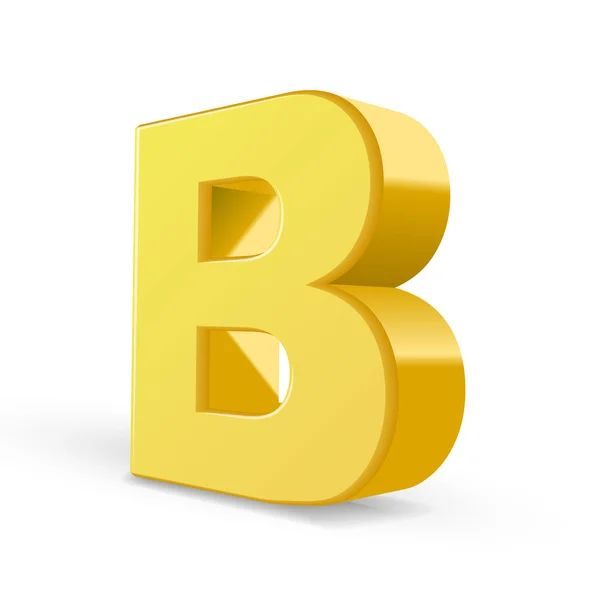 3d lettre jaune B — Image vectorielle