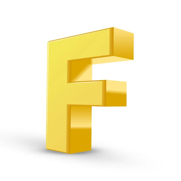 3d yellow letter F — Stock Vector