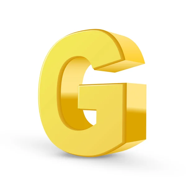 3d lettera gialla G — Vettoriale Stock