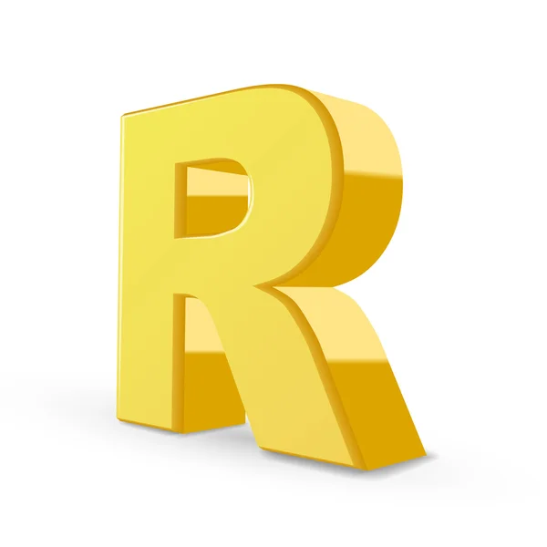 3d gelber Buchstabe r — Stockvektor