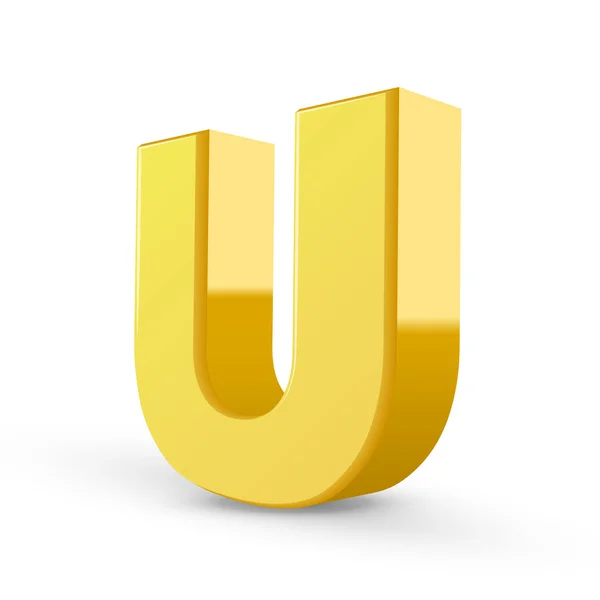 3d yellow letter U — Stock Vector