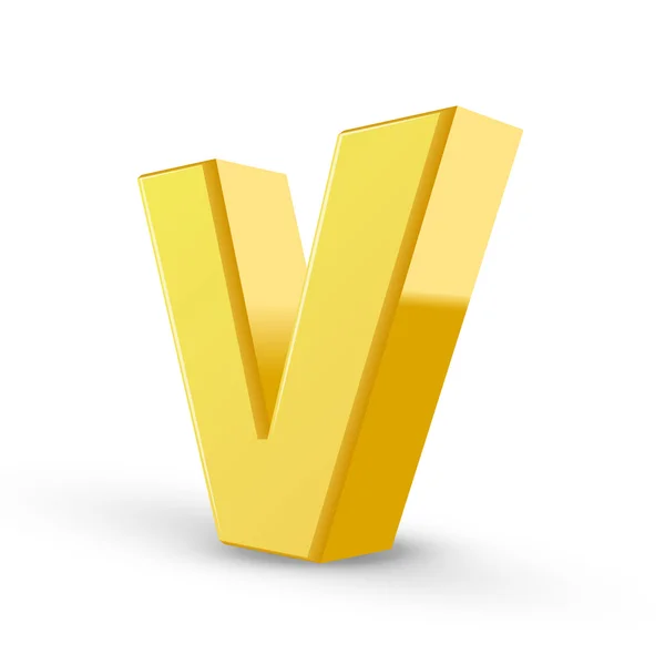 3d yellow letter V — Stock Vector