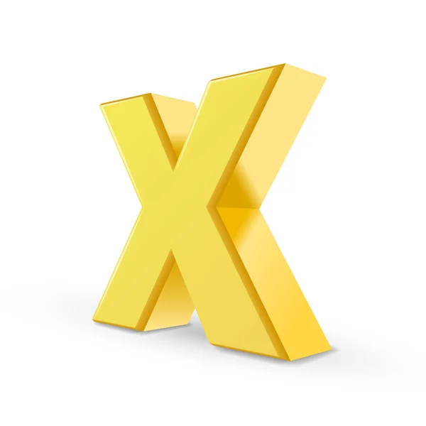 3d amarillo letra X — Vector de stock
