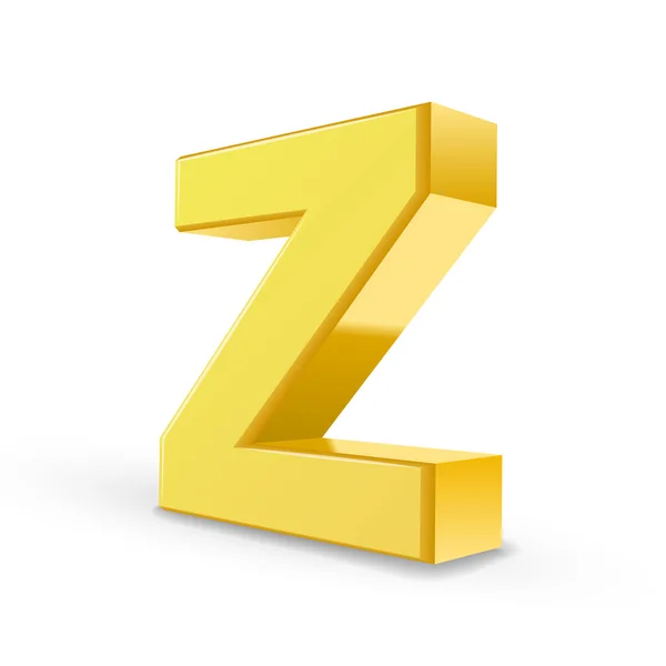 3d letra amarilla Z — Vector de stock