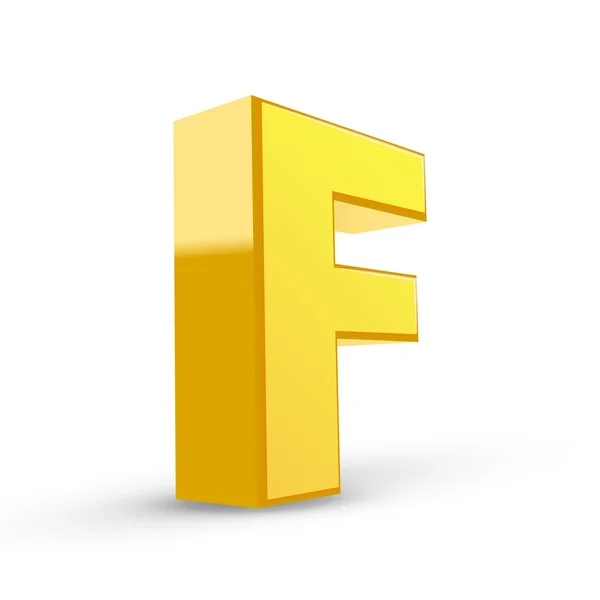3D-s sárga levél F — Stock Vector