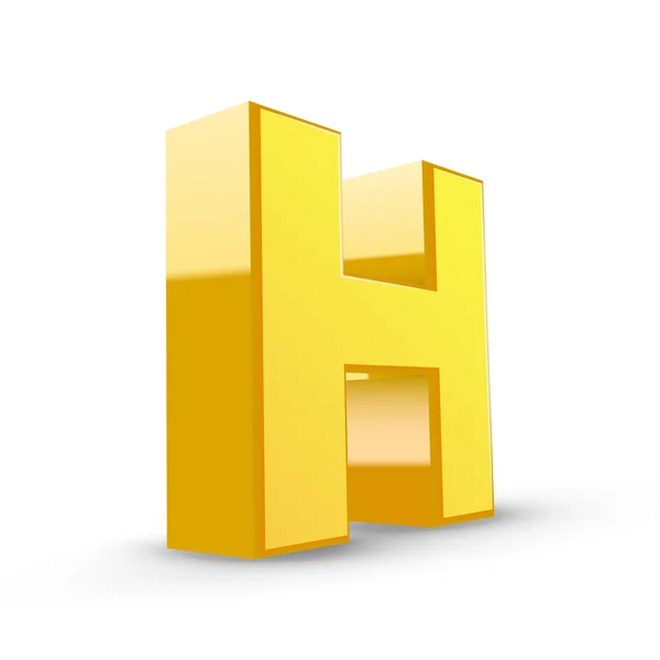 3D-gele letter H — Stockvector