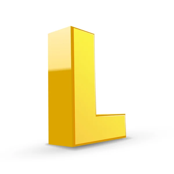 3d lettre jaune L — Image vectorielle