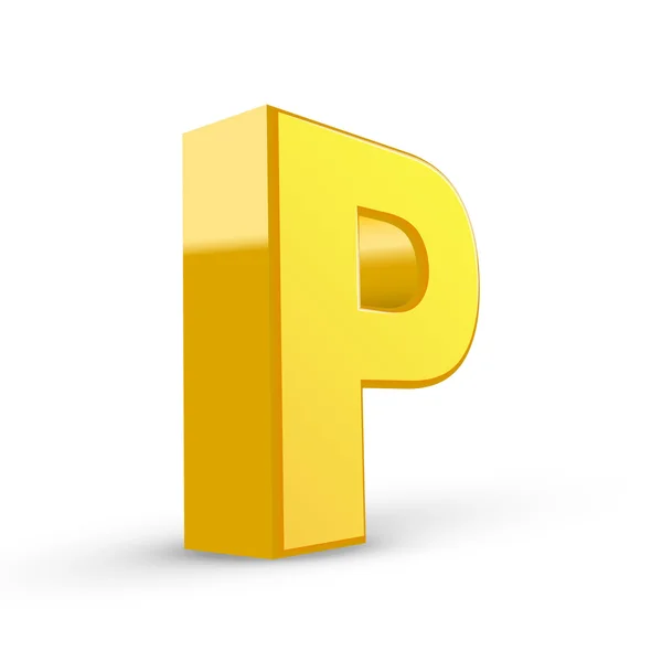 3D-s sárga levél, P — Stock Vector