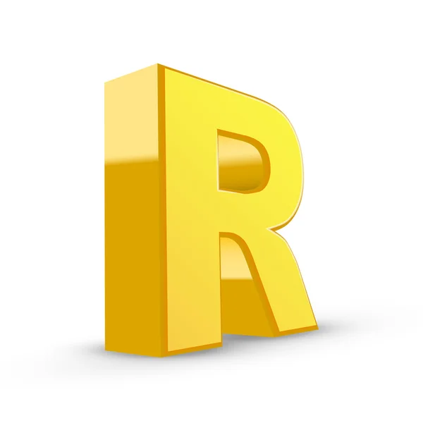 3D-gele letter R — Stockvector