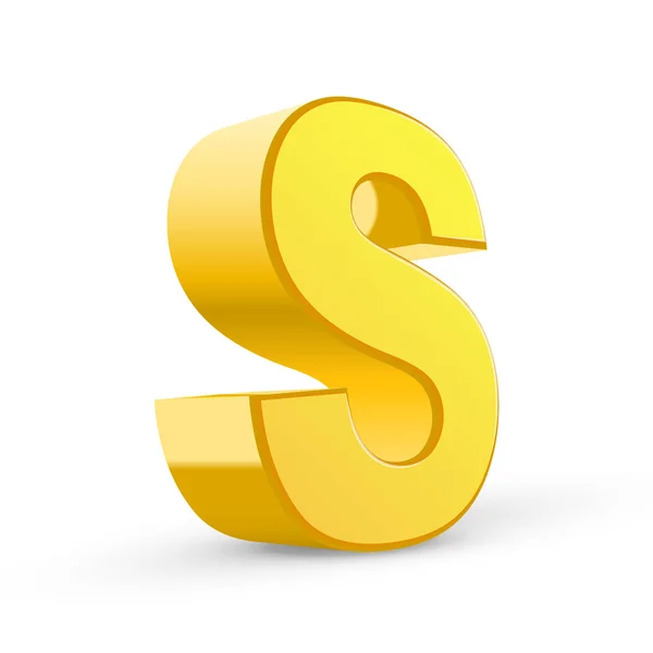 3d yellow letter S — Stock Vector