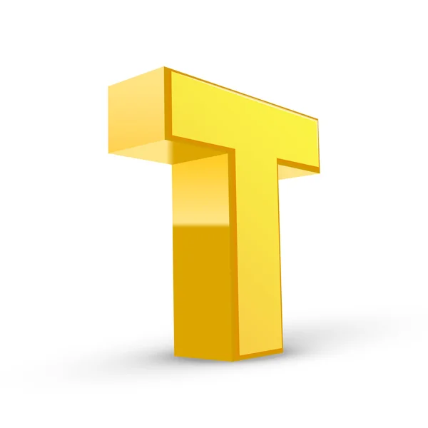 3D-s sárga T betű — Stock Vector